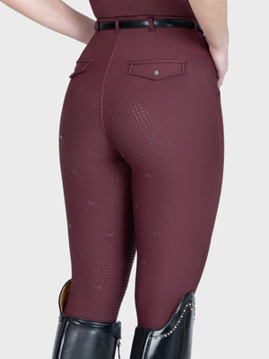 Maximilian Velya Riding Leggings + Belt Rosewood