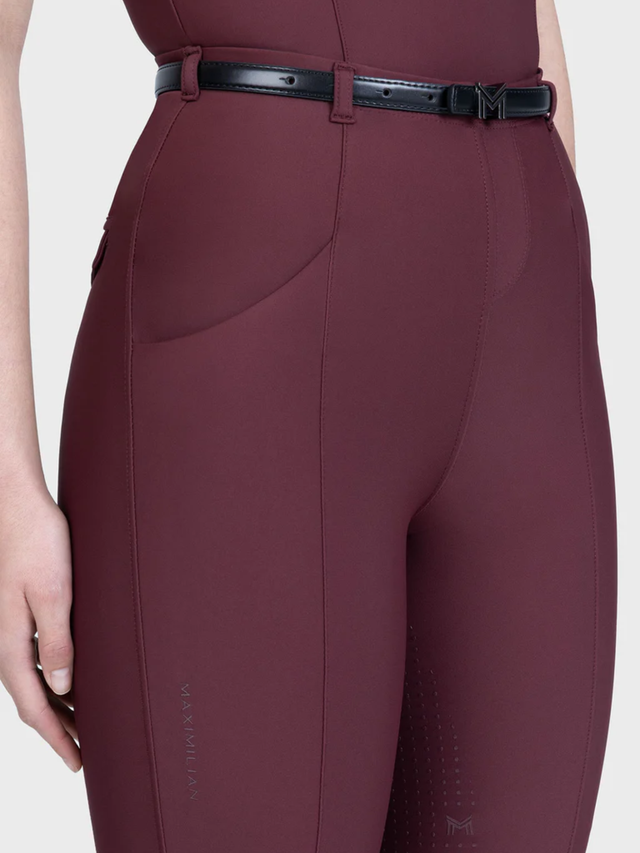 Maximilian Velya Riding Leggings + Belt Rosewood