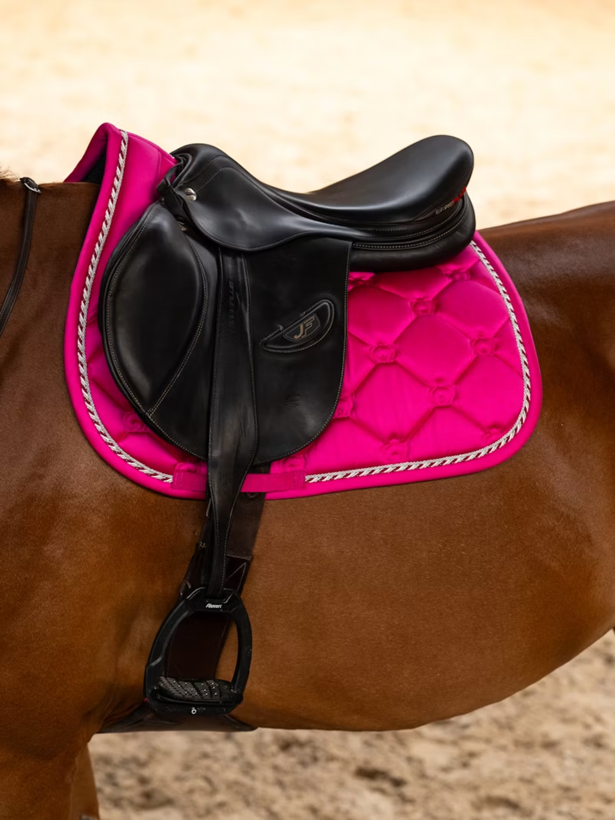 PS of Sweden Original Monogram Jump Saddle Pad Hot Hibiscus
