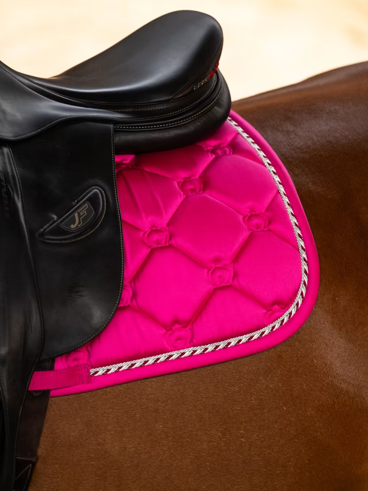 PS of Sweden Original Monogram Jump Saddle Pad Hot Hibiscus