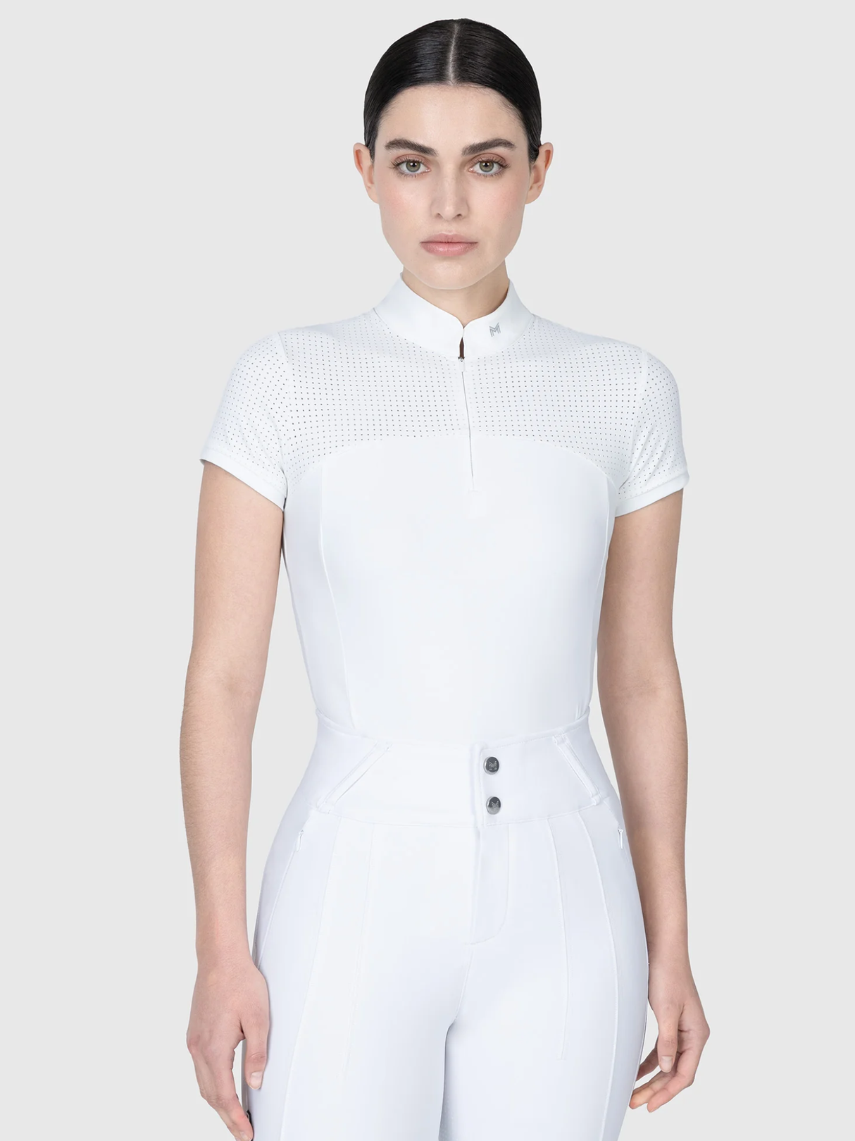 Maximilian Grace Short Sleeve Show Shirt White