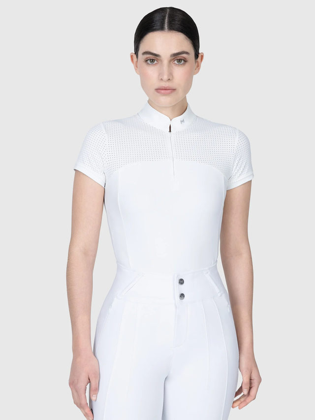 Maximilian Grace Short Sleeve Show Shirt White