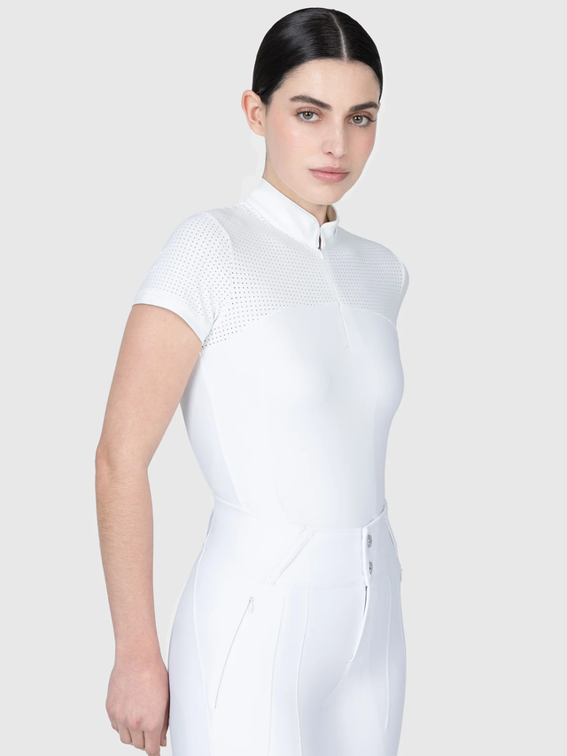 Maximilian Grace Short Sleeve Show Shirt White