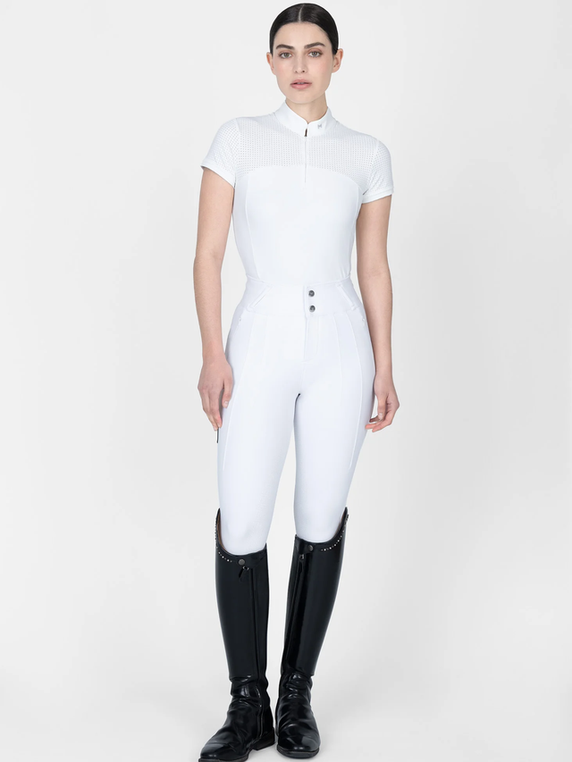 Maximilian Grace Short Sleeve Show Shirt White