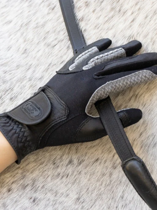 Correct Connect Oil-Tac Copper Tech™️ Leather Premium Riding Gloves Black