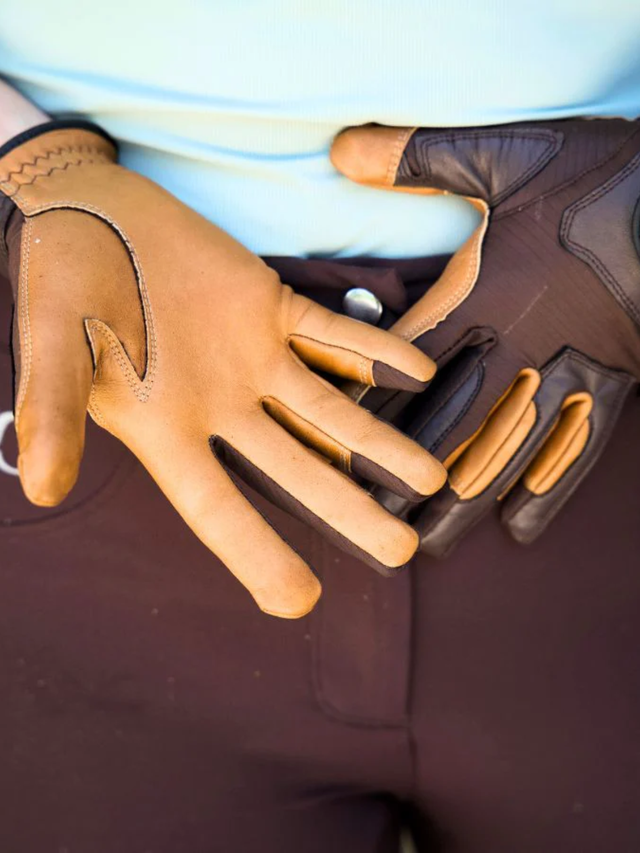 Correct Connect Oil-Tac Copper Tech™️ Leather Premium Riding Gloves Brown