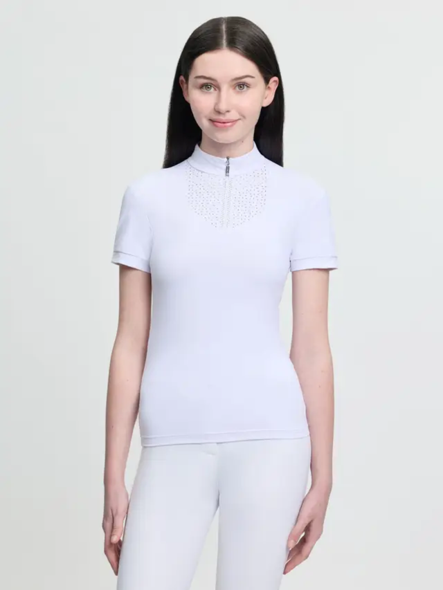 LeMieux Young Rider Brilliance Livvy Short Sleeve Show Shirt White
