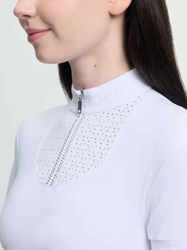 LeMieux Young Rider Brilliance Livvy Short Sleeve Show Shirt White