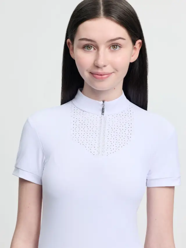 LeMieux Young Rider Brilliance Livvy Short Sleeve Show Shirt White