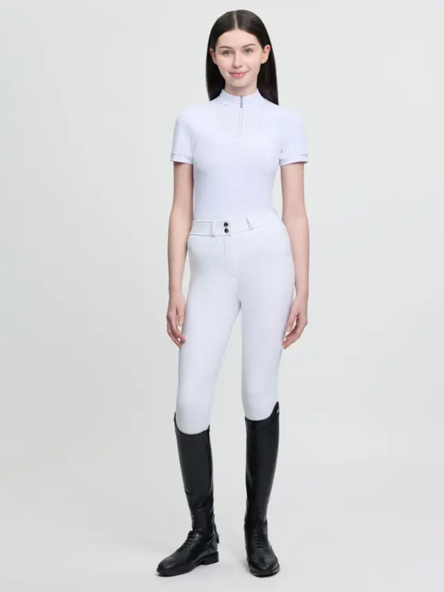 LeMieux Young Rider Brilliance Livvy Short Sleeve Show Shirt White