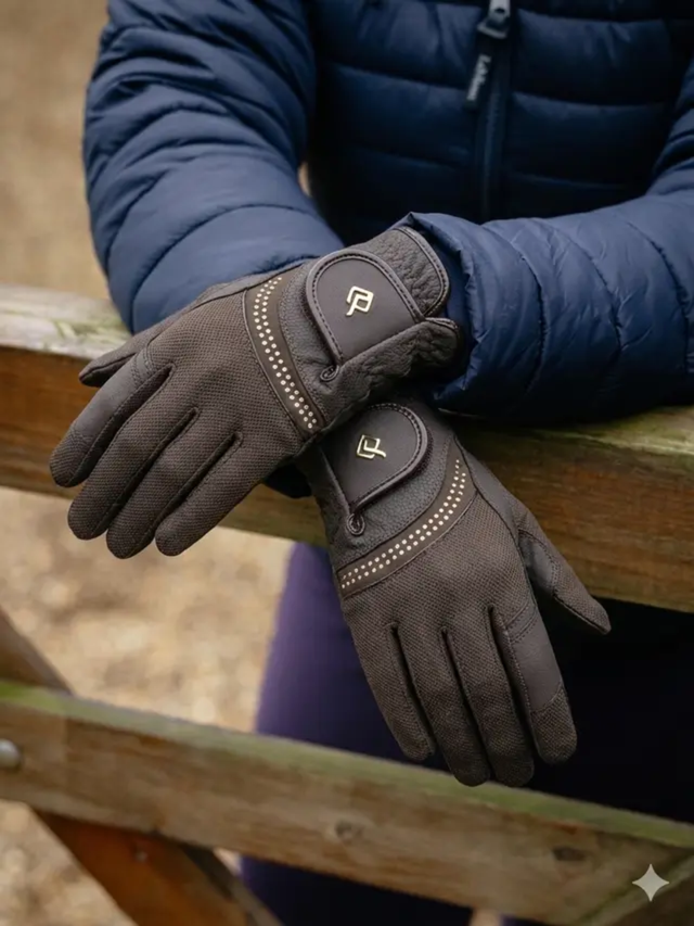 LeMieux Crystal Gloves Espresso