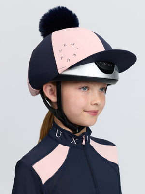 LeMieux Harlequin Hat Silk Navy/Petal