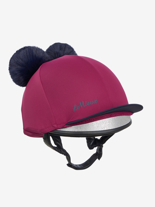 LeMieux Mini Double Pom Hat Silk Blackberry