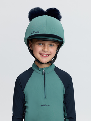 LeMieux Mini Double Pom Hat Silk Navy/Aloe