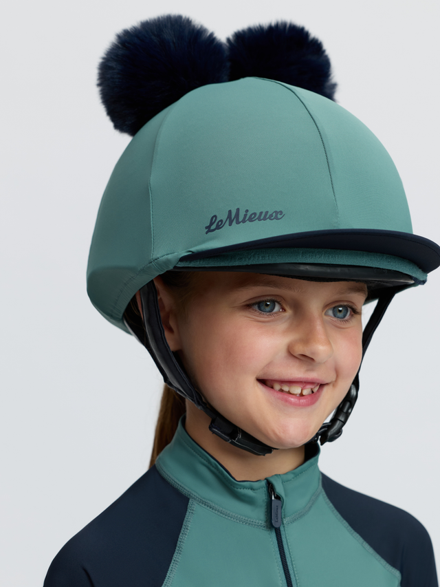 LeMieux Mini Double Pom Hat Silk Navy/Aloe