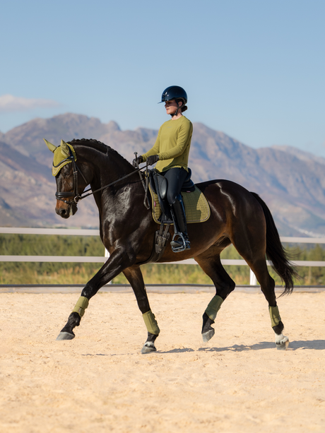 LeMieux Suede Dressage Saddle Pad Gooseberry