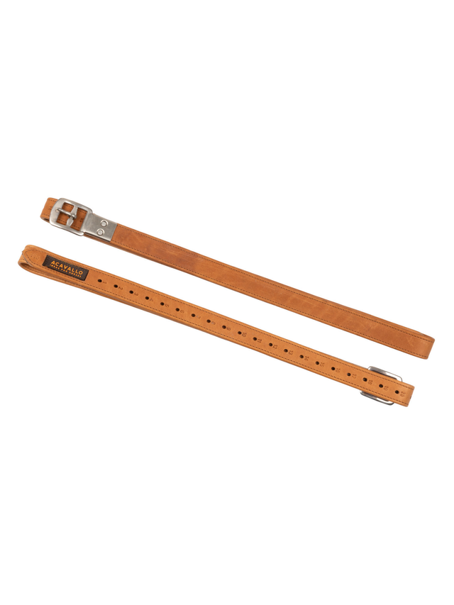 Acavallo Calfskin Stirrup Leathers Encased Buckle Cognac