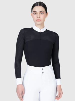 Maximilian Grace Long Sleeve Show Shirt Black