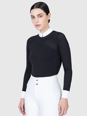 Maximilian Grace Long Sleeve Show Shirt Black