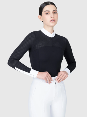 Maximilian Grace Long Sleeve Show Shirt Black