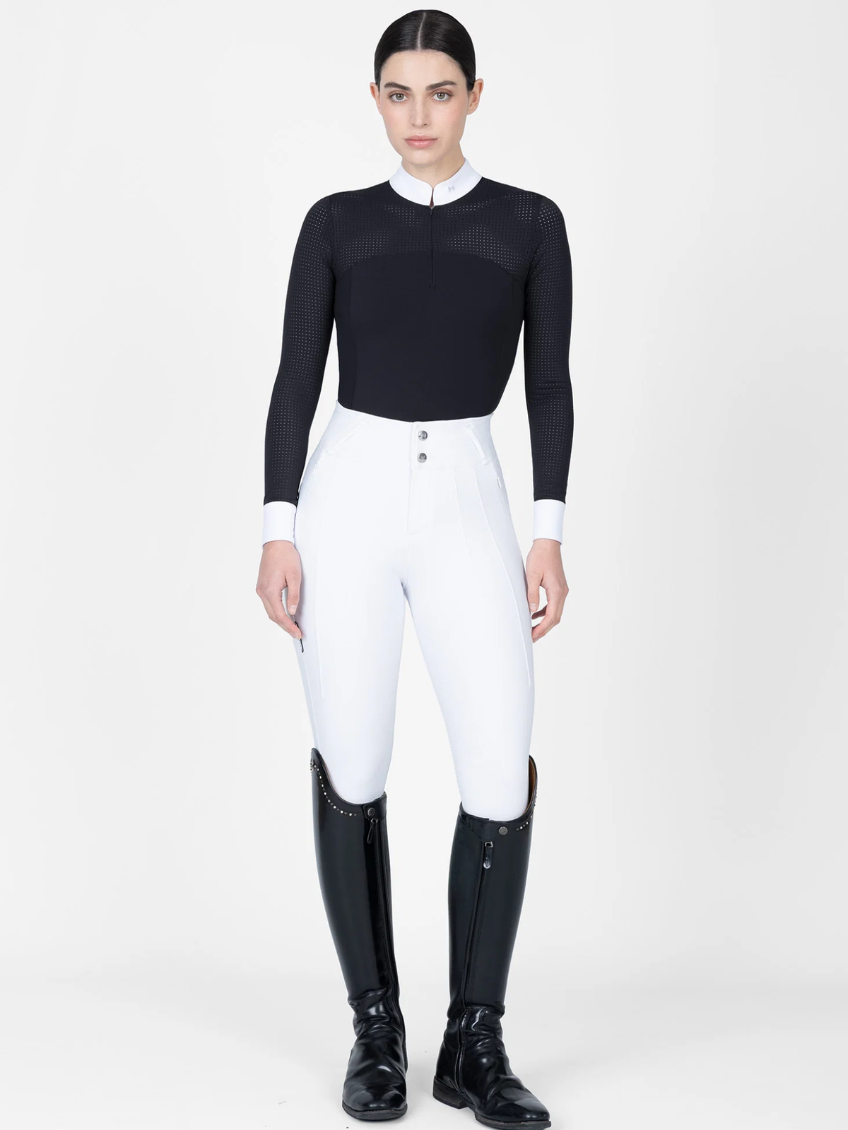 Maximilian Grace Long Sleeve Show Shirt Black