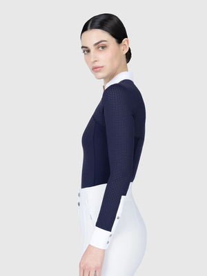 Maximilian Grace Long Sleeve Show Shirt Navy