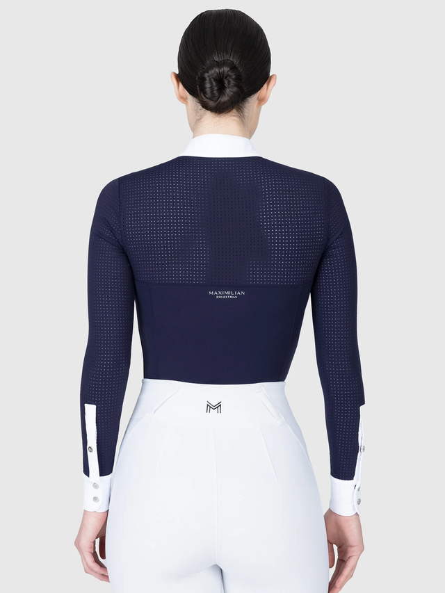 Maximilian Grace Long Sleeve Show Shirt Navy