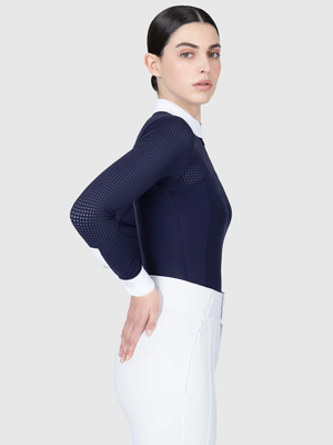 Maximilian Grace Long Sleeve Show Shirt Navy