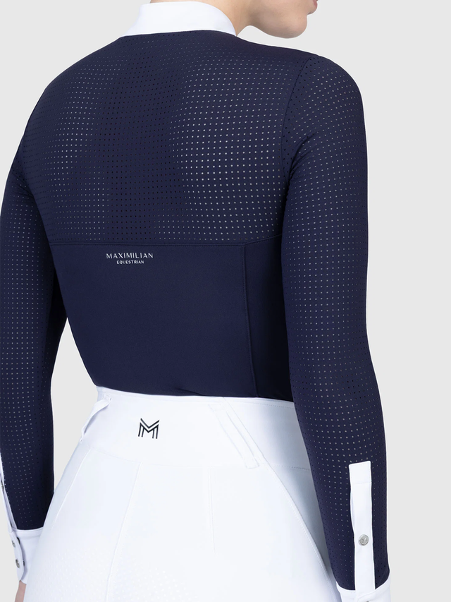 Maximilian Grace Long Sleeve Show Shirt Navy