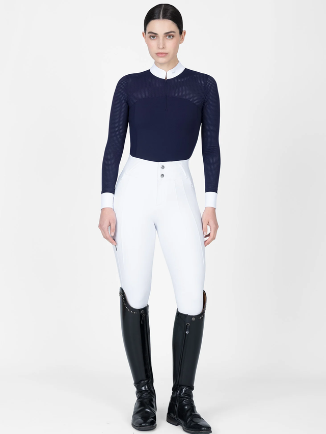 Maximilian Grace Long Sleeve Show Shirt Navy