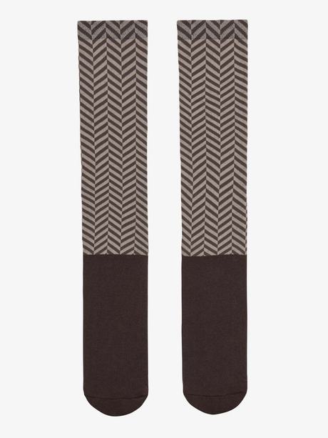 LeMieux Heritage Footsie Socks Herringbone Cocoa
