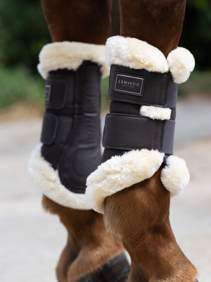 LeMieux Heritage Fleece Edged Brushing Boots Cocoa