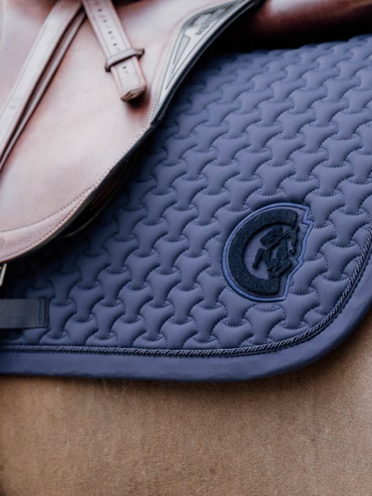 Kentucky Plaited Jump Saddle Pad with 3D Logo Navy