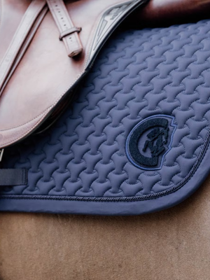 Kentucky Plaited Jump Saddle Pad with 3D Logo Navy