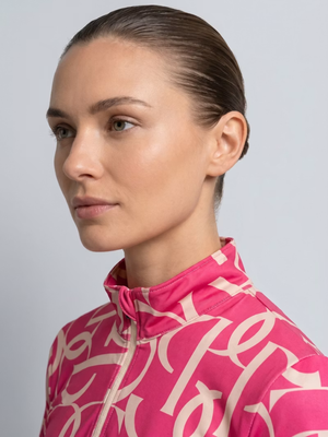 PS of Sweden Vera Printed Short Sleeve Base Layer Hot Hibiscus