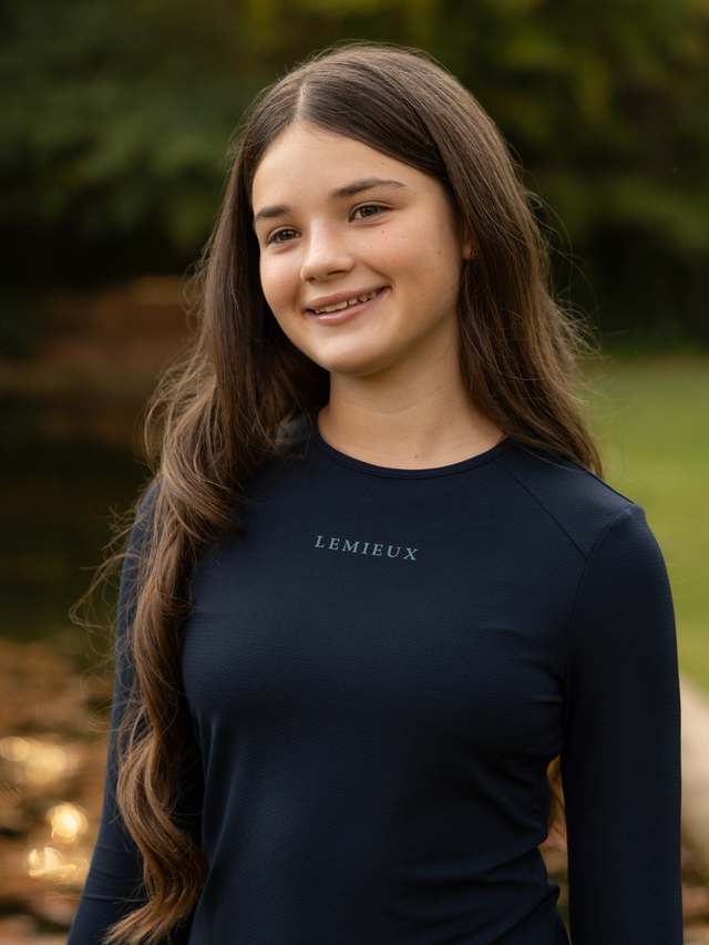 LeMieux Young Rider Hybrid Sports Top Navy