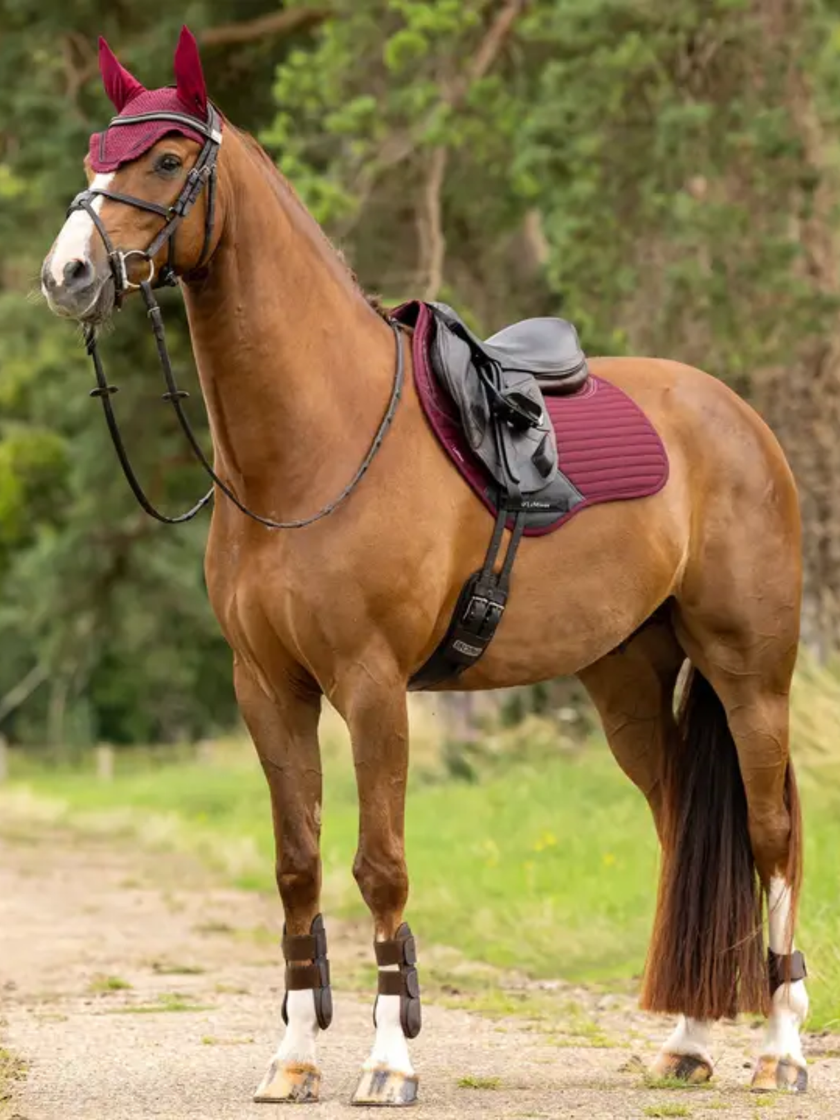 LeMieux Soft Shell Anti Slip Close Contact Jump Saddle Pad Burgundy