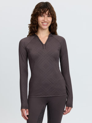 LeMieux Heritage Check Long Sleeve Base Layer Cocoa