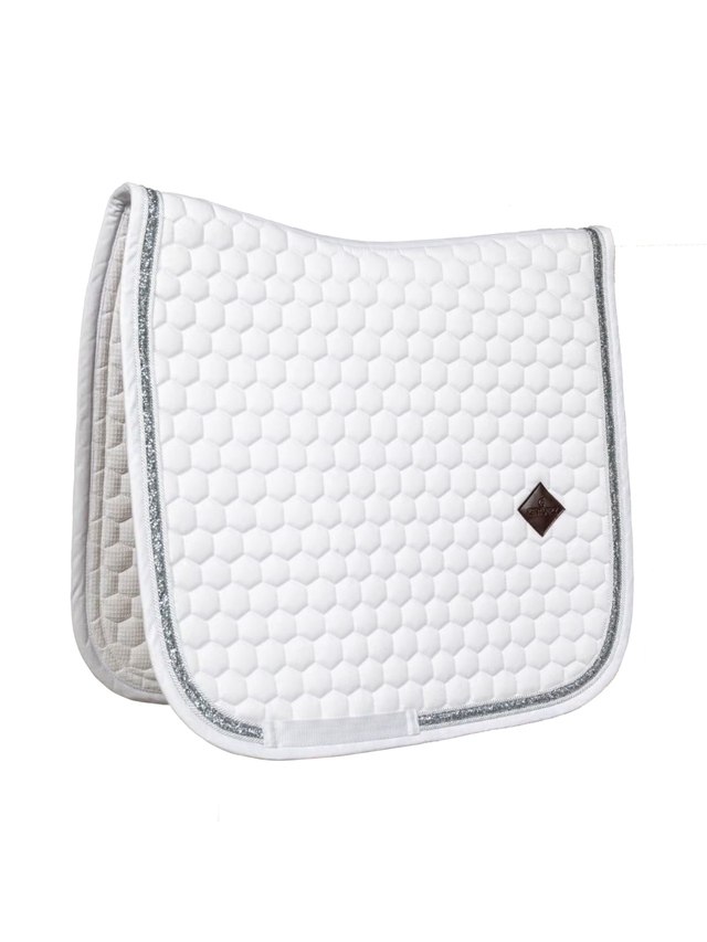 Kentucky Glitter Band Dressage Saddle Pad White/Silver