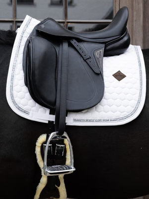 Kentucky Glitter Band Dressage Saddle Pad White/Silver