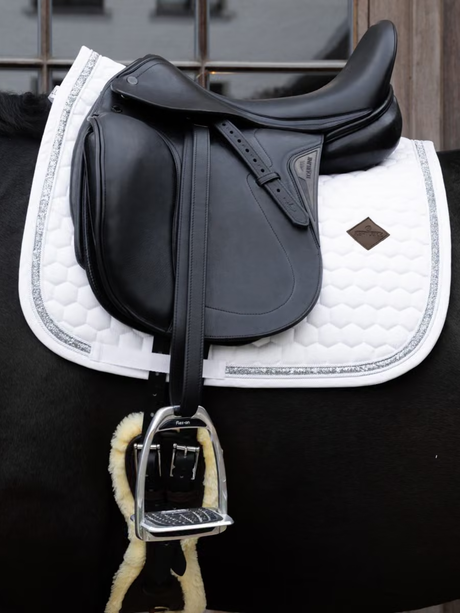 Kentucky Glitter Band Dressage Saddle Pad White/Silver