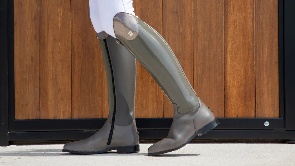 Premier Equine Levade Ladies Leather Dressage Riding Boots Grey Impulsion Elite Equine Wear