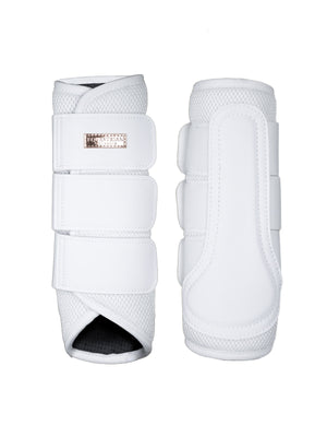 Equestrian Stockholm Classic Mesh Brushing Boots White Rose Gold