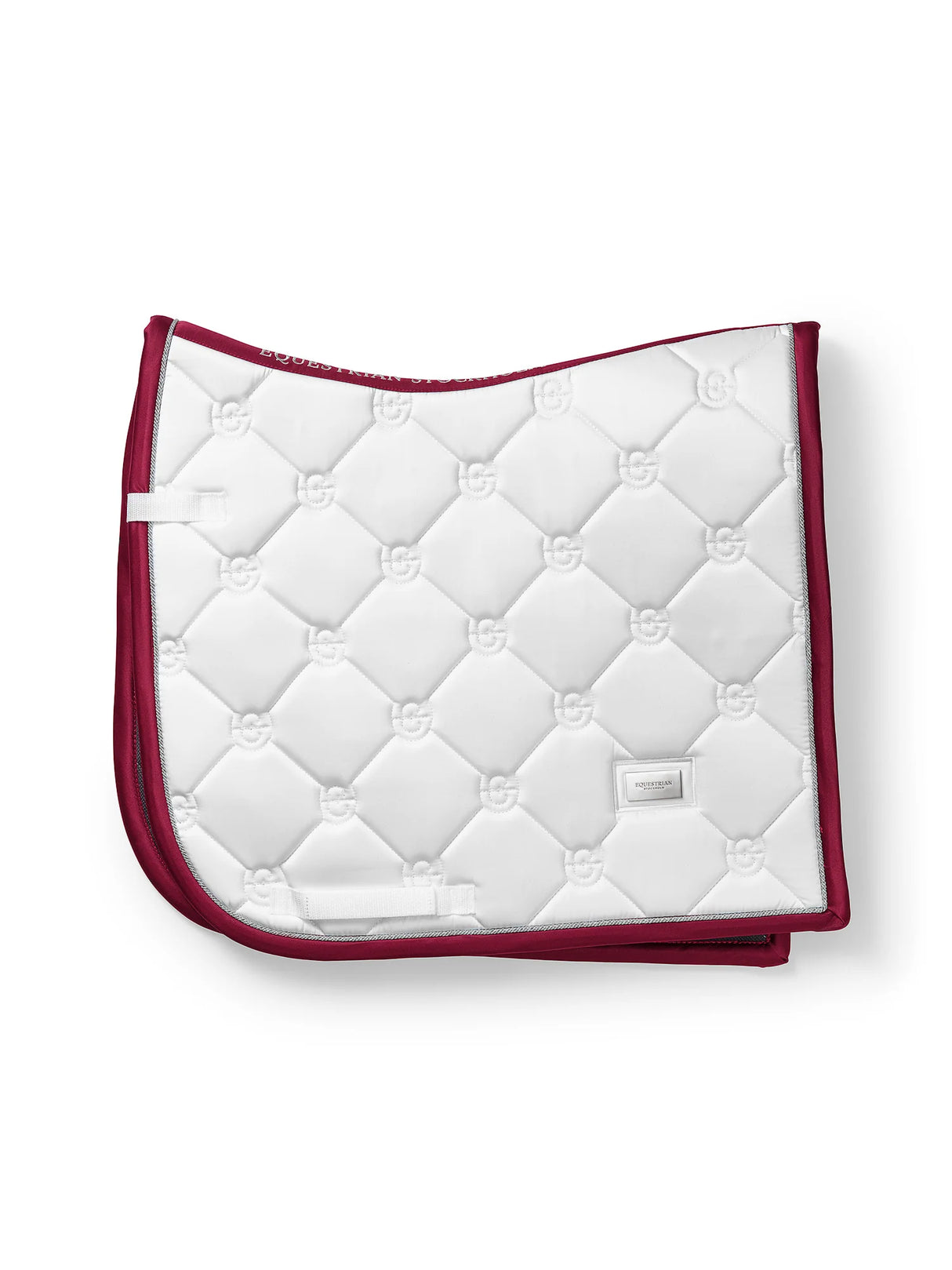 Equestrian Stockholm Dressage Saddle Pad White Perfection Bordeaux