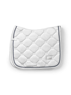 Equestrian Stockholm Dressage Saddle Pad White Perfection Navy