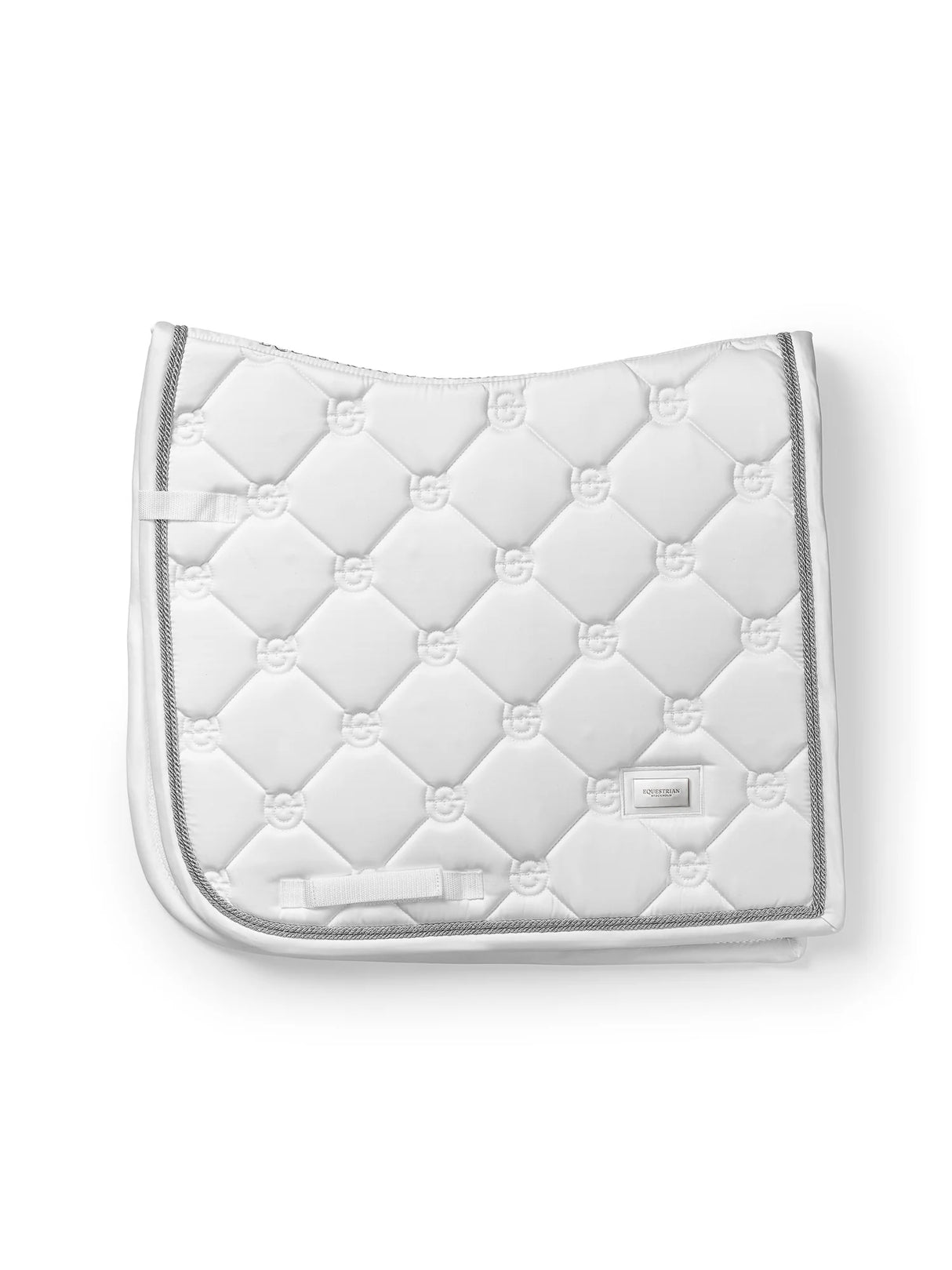 Equestrian Stockholm Dressage Saddle Pad White Perfection Navy