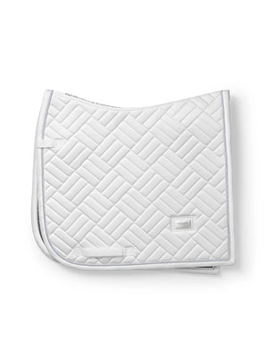 Equestrian Stockholm Modern Dressage Saddle Pad White Perfection Silver