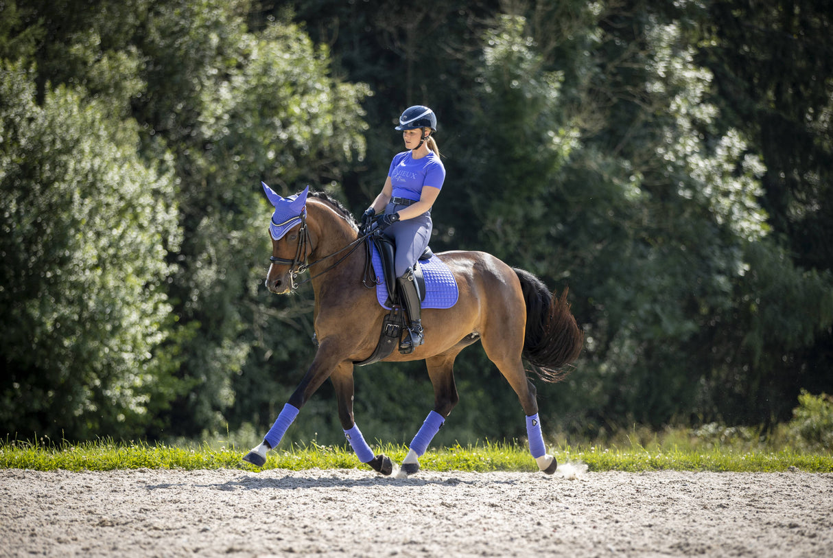 LeMieux Suede Dressage Square Saddle Pad Bluebell