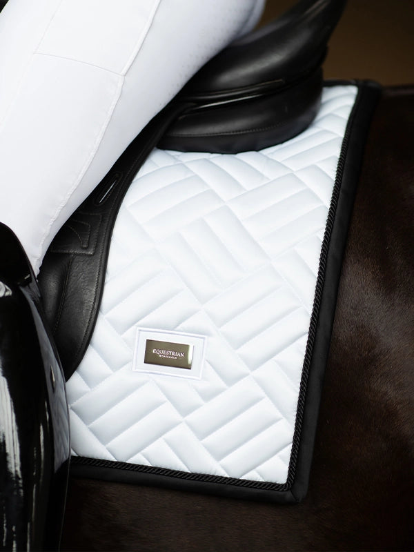 Equestrian Stockholm Modern Dressage Saddle Pad White Black Edition