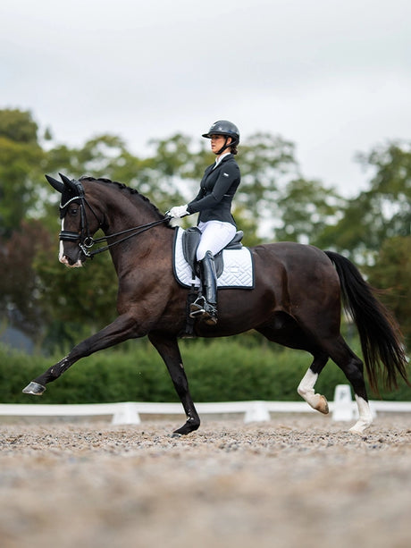 Equestrian Stockholm Modern Dressage Saddle Pad White Black Edition
